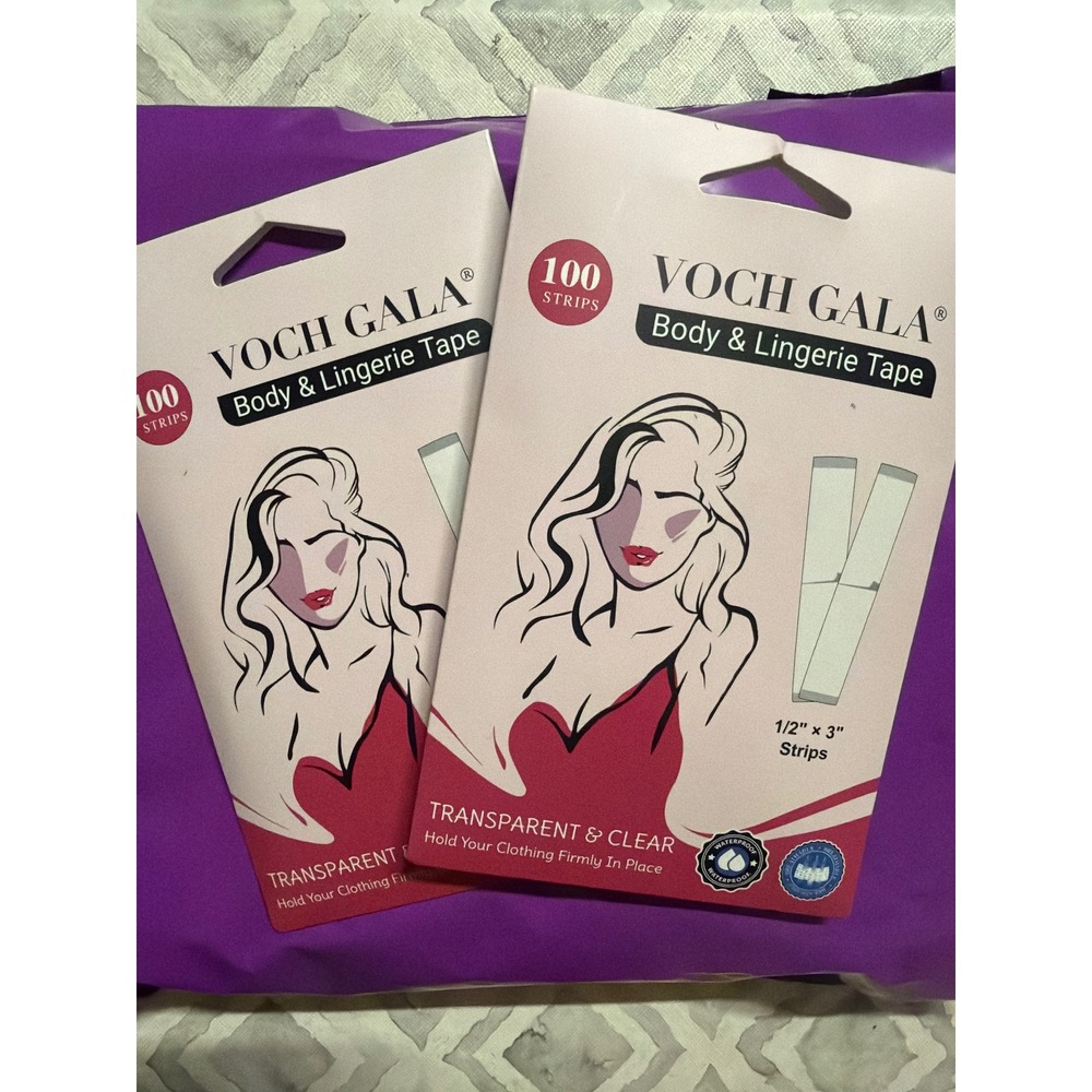 Voch Gala Body and Lingerie Tape 200 Strips Transparent Double Sided Adhesive